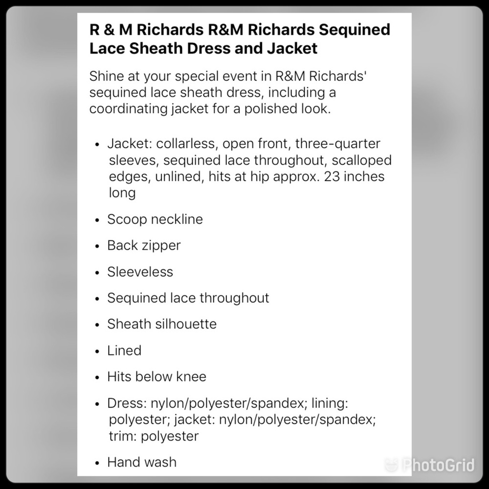 R&M Richards Sequin Lace Sheath Dress & Jacket - Picture 4 of 6